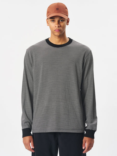 Striped Wool x Lyocell Jersey L/S T-shirt